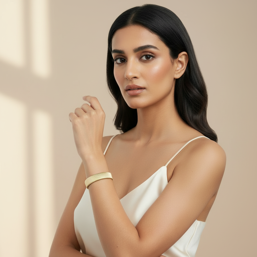 Gold Cuff Bracelet Gift for Her 18k PVD Gold Open Bangle
