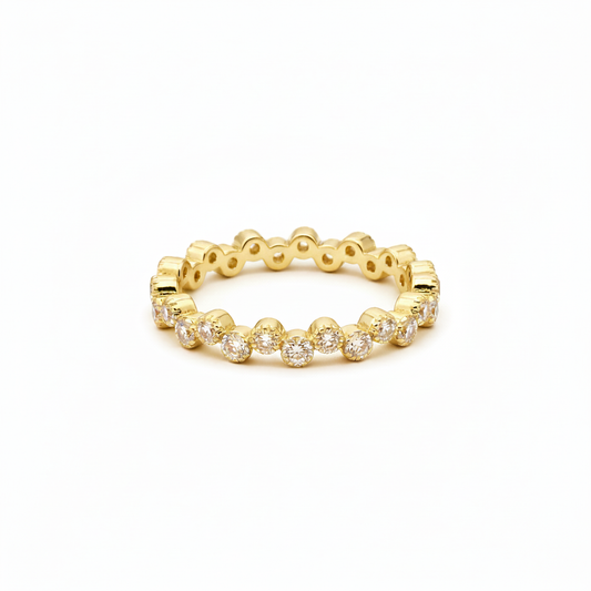 Gold CZ Zigzag Ring 18k Gold Plated – Dainty Stackable Band for Women
