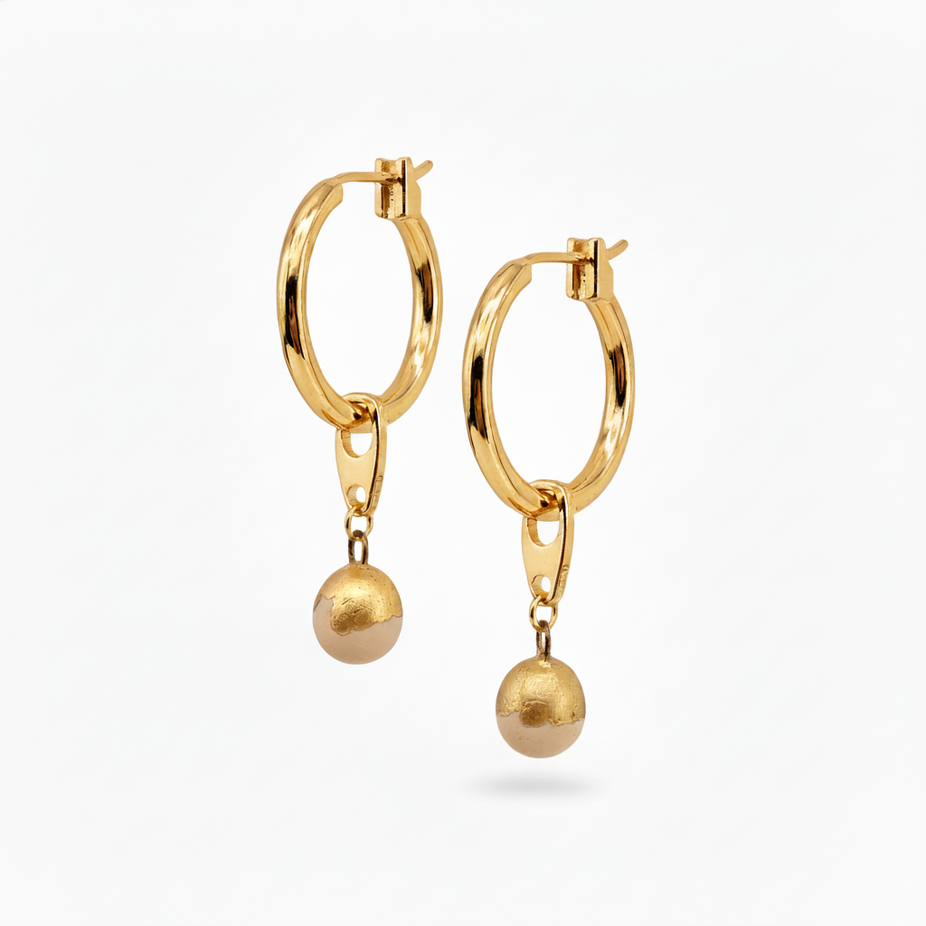 Gold Hoop Earrings Natural Gold Soft Shadows