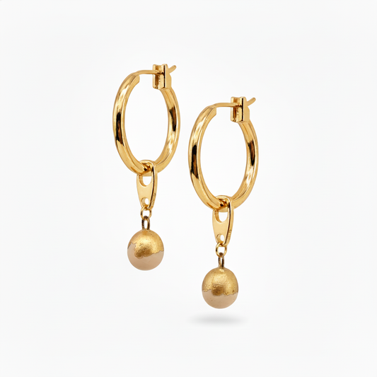 Gold Hoop Earrings Natural Gold Soft Shadows