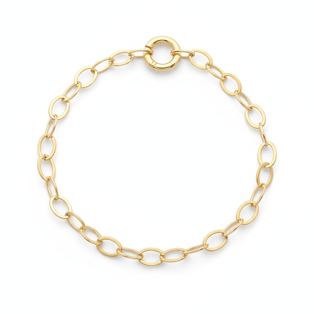Gold Oval Chain Necklace 60cm | 18k Gold Plated | Ms Friesch