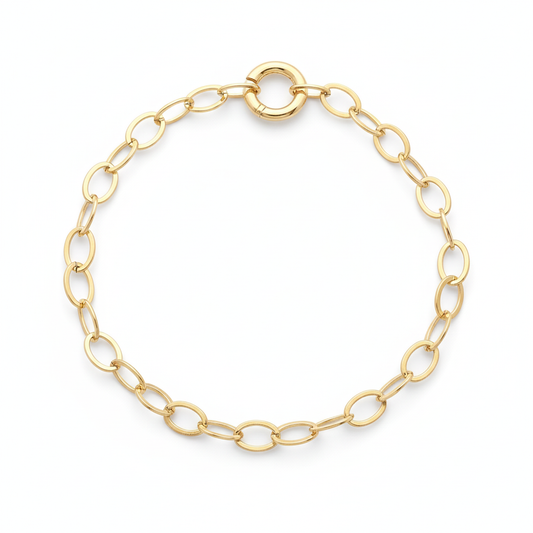 Gold Oval Chain Necklace 60cm | 18k Gold Plated | Ms Friesch