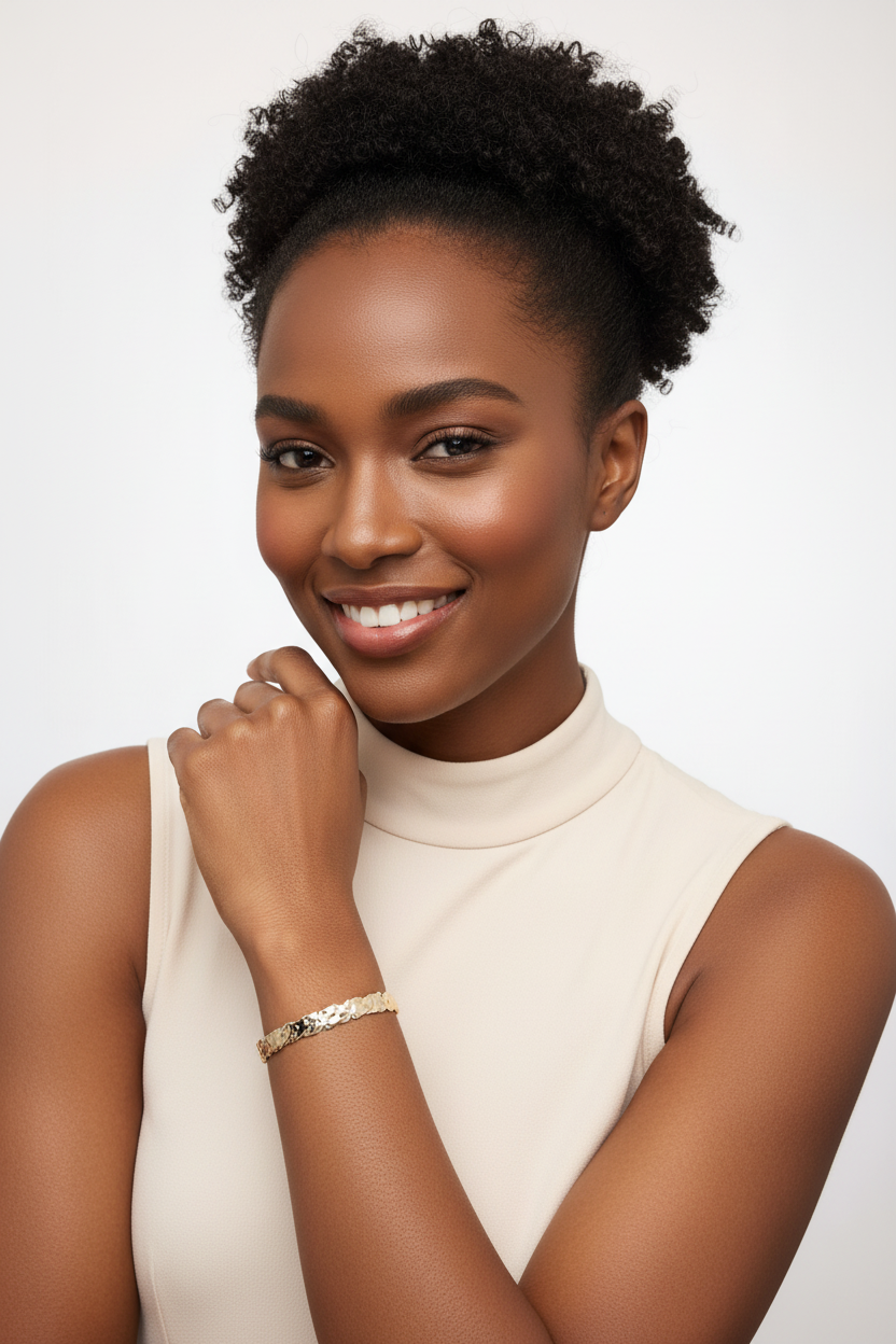 Hammered Gold Plated Cuff Bracelet | 18k Bangle | Ms Friesch