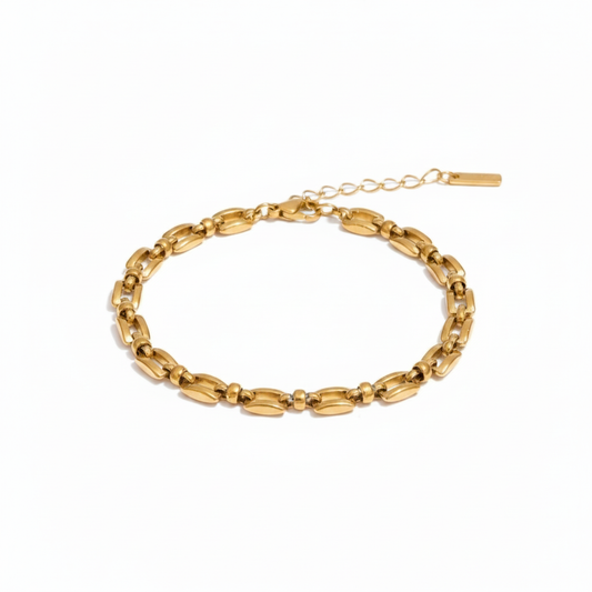 Link chain bracelet 18k PVD gold stainless steel – waterproof tarnish-resistant – Ms Friesch
