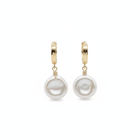 Natural Keshi Pearl Hoop Earrings 14K Gold Filled 18K Gold Plated – Ms Friesch
