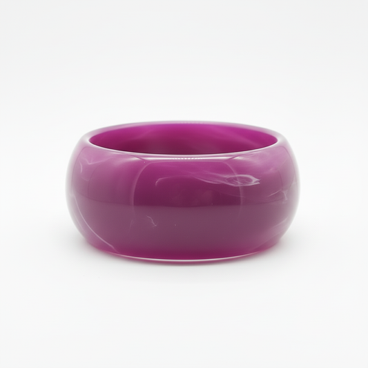 Plum Purple Chunky Resin Bangle 65mm - Wide Bold Statement Bracelet | Ms Friesch