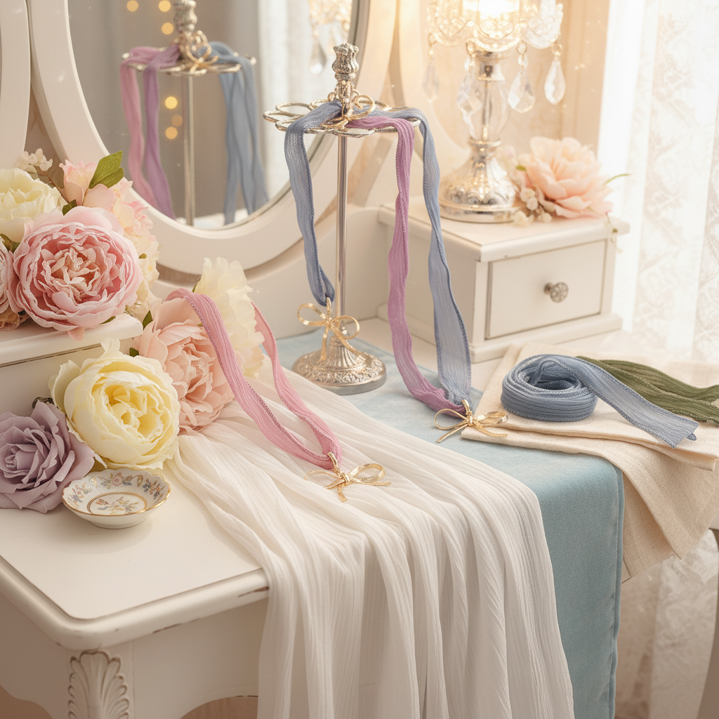 Romantic background with smaller bow knot necklaces