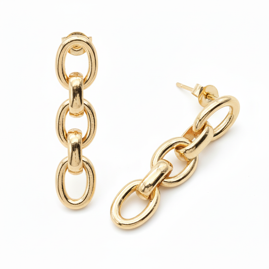Sharp Crisp Link Chain Earrings