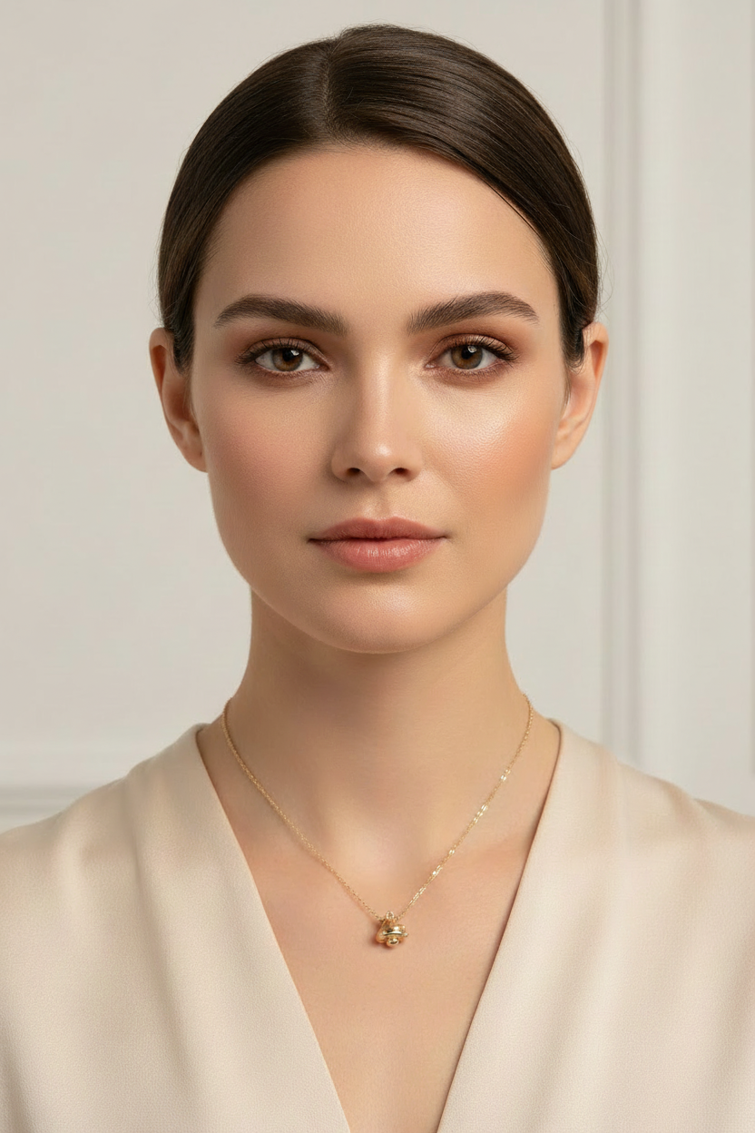 Tiny Gold Mushroom Charm - Chain Through Jump Ring