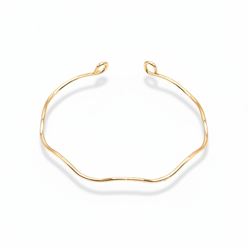 Wavy Gold Cuff Bracelet 18k Gold Plated Adjustable Bangle – Ms Friesch