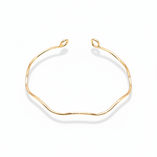 Wavy Gold Cuff Bracelet 18k Gold Plated Adjustable Bangle – Ms Friesch